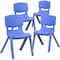 Flash Furniture Blue Plastic Stackable School Chair with 12'' Seat Height, PK4 4-YU-YCX4-001-BLUE-GG - alternate 9